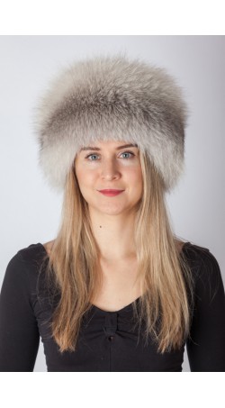 Grey fox fur hat